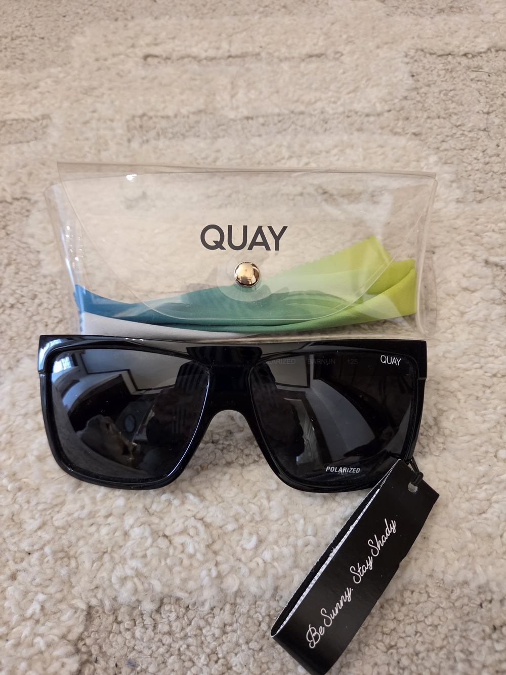 Quay Australia Black Shield Polarized Sunglasses. Style Barnun. New With Tags